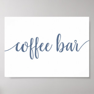 Simple Coffee Bar Dusty Blue Any Event Sign