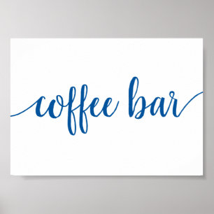 Simple Coffee Bar   French Blue Any Event Sign