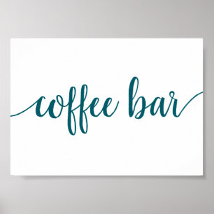 Simple Coffee Bar Teal Aqua Any Event Sign
