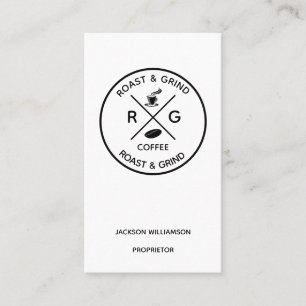 Simple Coffee Bean and cup Logo Artisan Coffee Business Card