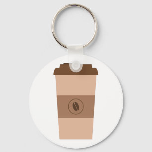 Simple Coffee Bean Cup Key Ring