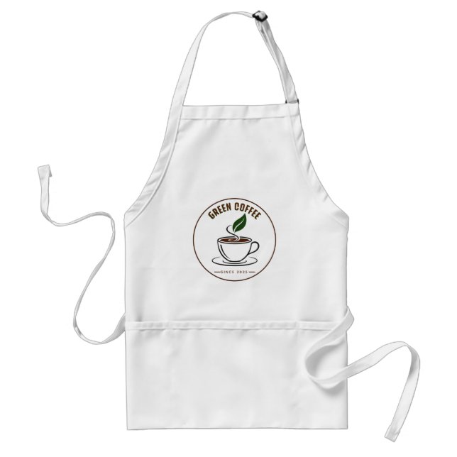 Simple Coffee Cup Logo with Leaf Standard Apron (Front)