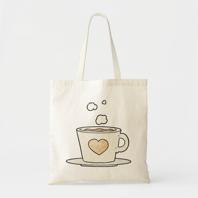 Simple Coffee Cup Shaped Tote Bags (Front)