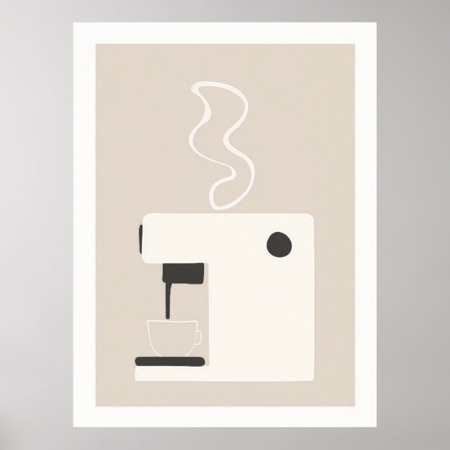 Simple Coffee Machine - Modern Kitchen Art Poster  (Front)
