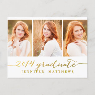 Simple Collage Graduation Party Invitation Postcard