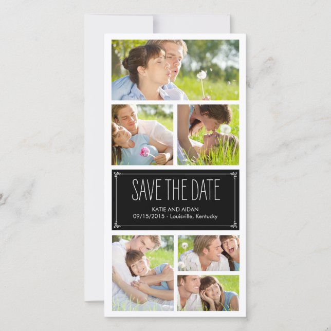 Simple Collage Save The Date Photo Cards (Front)