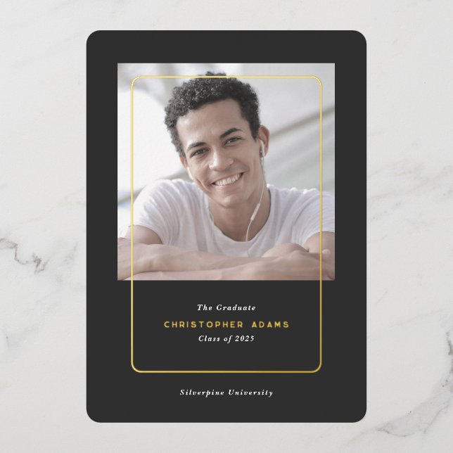 Simple college graduation announcement photo cards (Front)