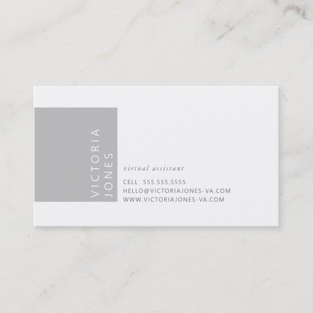 SIMPLE COLOR modern minimal pale silver grey Business Card (Front)