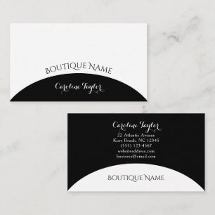 Simple Colorblock Boutique Black Business Card