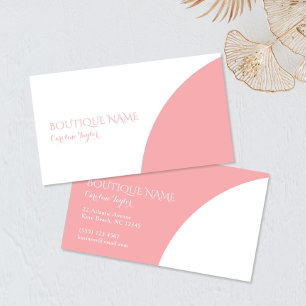 Simple Colorblock Boutique Pink Business Card