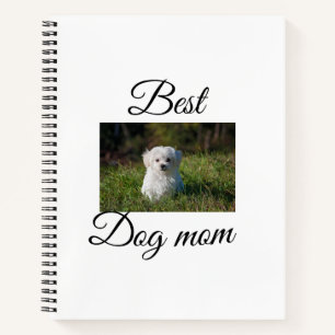 Simple colorful animal add name photo dog mom gift notebook