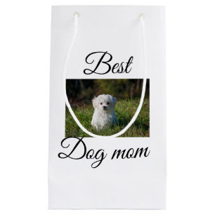 Simple colorful animal add name photo dog mom gift small gift bag