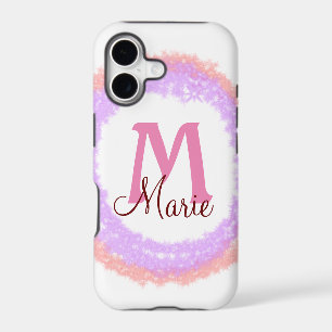 Simple colorful glitter sparkle add name monogram