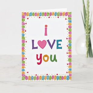 Simple Colorful Swirl Pattern Love Card