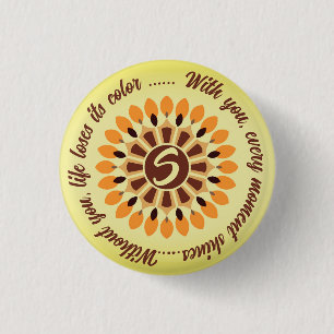 SIMPLE COLORFULL MODERN GIFT DAUGHTER SISTER MOM L 3 CM ROUND BADGE