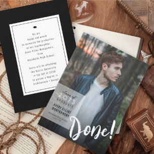 Simple Colour Box Minimalist Photo Graduation Announcement