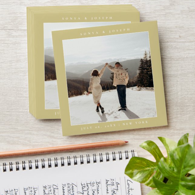 Simple Colour Elegant Text and Photo / Wedding Envelope (Stacked)