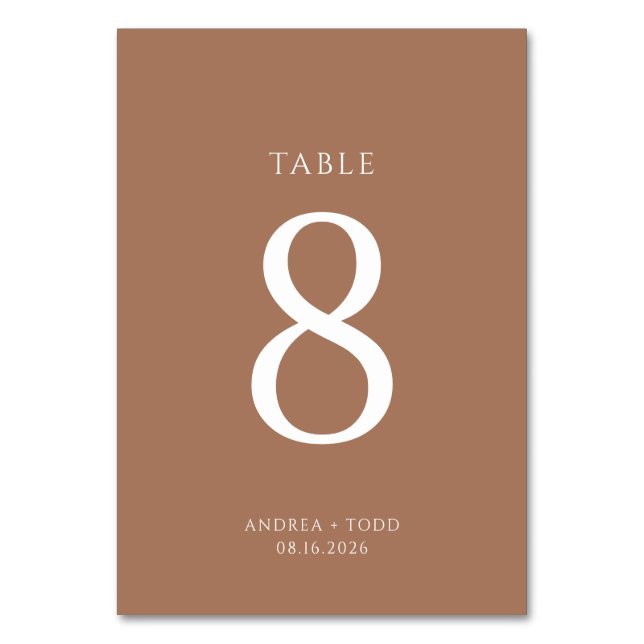 Simple Colour Photo Rustic Wedding Table Cards (Front)