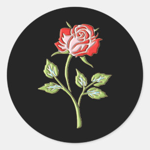 Simple Coloured Rose  Classic Round Sticker
