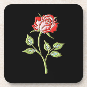 Simple Coloured Rose Coaster