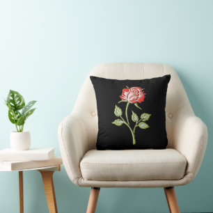 Simple Coloured Rose Cushion