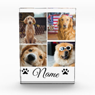 Simple colourful animal add name photo collage block
