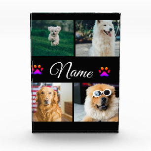 Simple colourful animal add name photo collage block