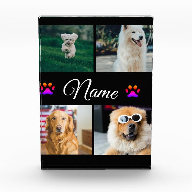 Simple colourful animal add name photo collage block (Front)