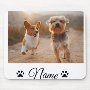 Simple colourful animal add name photo collage mouse pad