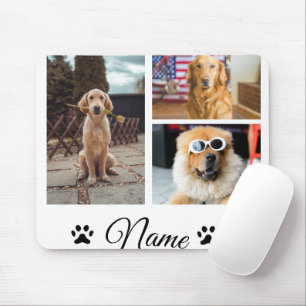 Simple colourful animal add name photo collage mouse pad