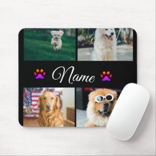 Simple colourful animal add name photo collage mouse pad