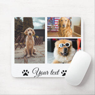 Simple colourful animal add name photo collage mouse pad