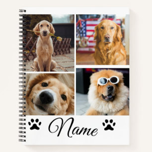 Simple colourful animal add name photo collage notebook