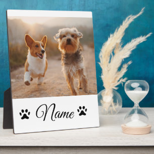 Simple colourful animal add name photo collage plaque