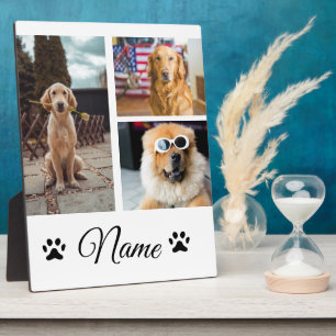Simple colourful animal add name photo collage plaque