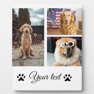 Simple colourful animal add name photo collage plaque