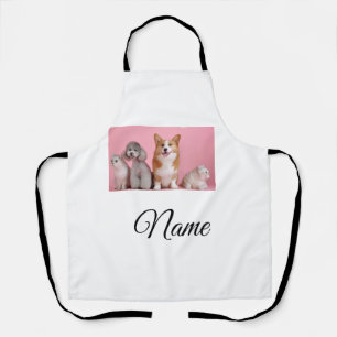 Simple colourful animal add name photo custom apron