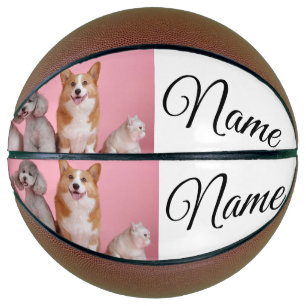 Simple colourful animal add name photo custom basketball