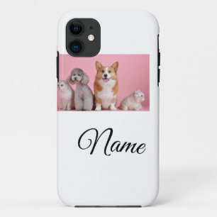 Simple colourful animal add name photo custom iPhone 11 case