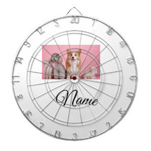 Simple colourful animal add name photo custom dartboard