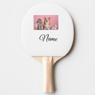 Simple colourful animal add name photo custom ping pong paddle