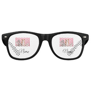 Simple colourful animal add name photo custom retro sunglasses