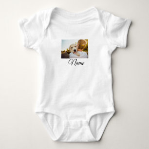 Simple colourful animal add name photo custom thro baby bodysuit