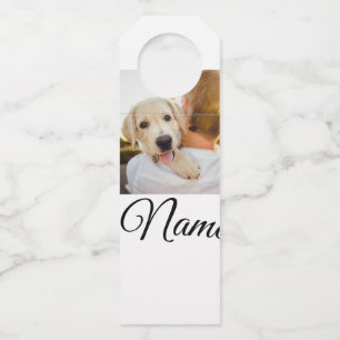 Simple colourful animal add name photo custom thro bottle tag