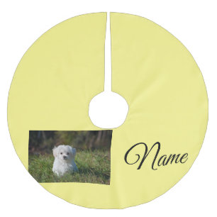 Simple colourful animal add name photo custom thro brushed polyester tree skirt