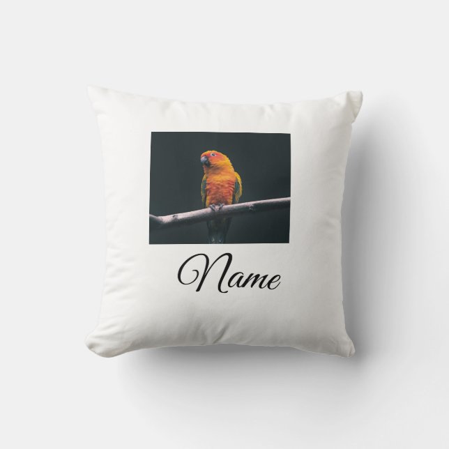 Simple colourful animal add name photo custom thro cushion (Front)