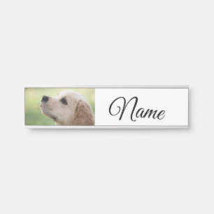 Simple colourful animal add name photo custom thro door sign