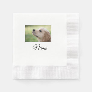 Simple colourful animal add name photo custom thro napkin