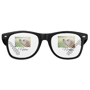 Simple colourful animal add name photo custom thro retro sunglasses