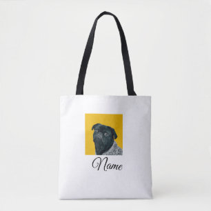 Simple colourful animal add name photo custom thro tote bag